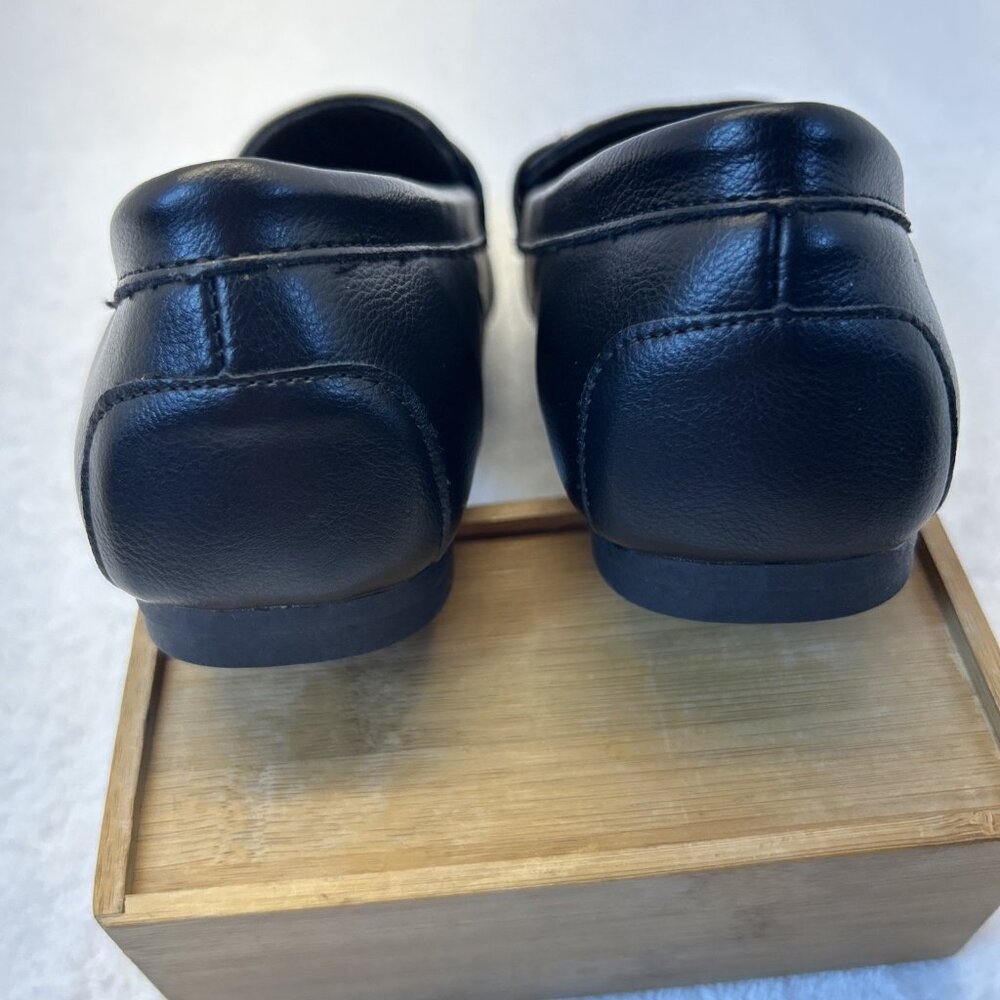 DeYashopin Loafer Shoes Slip On Black Gold Accent Women SZ 6.5 NEW in Box - Picture 7 of 9